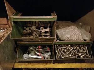 lot 2276 image: Bins Full of Assorted Fasteners  Bins Not Included