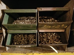 lot 2280 image: Bins Full of Assorted Fasteners  Bins Not Included