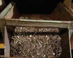 lot 2281 image: Bin Full of Assorted Fasteners  Bin Not Included