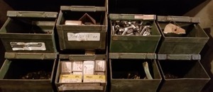 lot 2284 image: Bins Full of Assorted Fasteners  Bins Not Included