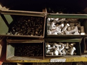 lot 2295 image: Bin Full of Assorted Fasteners  Bin Not Included