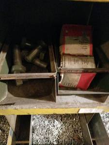 lot 2298 image: Bins Full of Assorted Fasteners  Bins Not Included