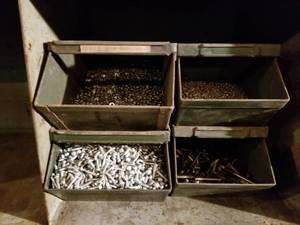 lot 2300 image: Bins Full of Assorted Fasteners  Bins Not Included