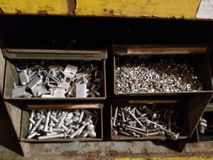 lot 2302 image: Bins Full of Assorted Fasteners  Bins Not Included