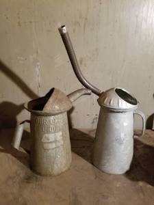 lot 2333 image: Pair of Vintage Oil Cans