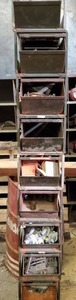 lot 2346 image: Metal Storage rack with Vendo metal bins