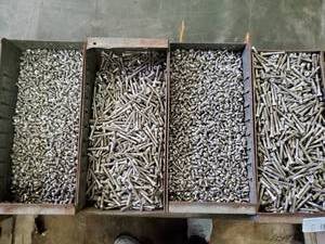 lot 2347 image: Four of metal bins of rivets
