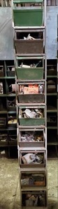 lot 2372 image: Metal Shelving System wVendo Metal Bins