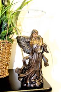 lot 3411 image: 24 Tall Potted Plant and 9 Angel Glass Vase Candle Holder Holder