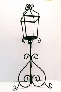 lot 3414 image: IndoorOutdoor Standing Candle Lantern 31 tall x 14 wide at base