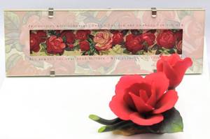 lot 3493 image: Lefton China Rose Figurine and Rose Picture