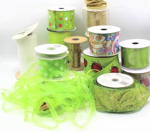 lot 3528 image: Large Box Full of Various Sizes and Colors of Ribbon - Many are still new in the package