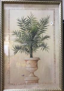 lot 3507 image: Framed and Matted Picture Potted Palm 22 x 32
