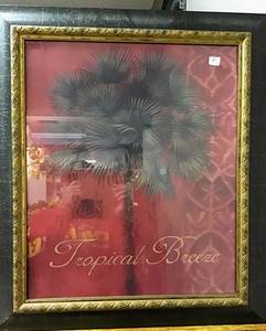 lot 3510 image: Framed and Matted Picture Tropical Breeze 26 x 30