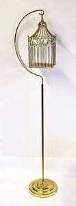 lot 3565 image: Brass Indoor Outdoor Birdhouse on Brass Stand Stands 61 Tall
