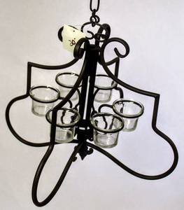 lot 3568 image: Indoor Outdoor 6 Candle Candelabra 13 on 10 Chain (matches Lot 3567)