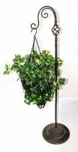 lot 3569 image: Indoor Outdoor Hanging Metal Planter 13 Tall x 10 Diameter with 13 Chain (Stand not included)