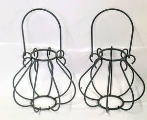 lot 3570 image: 2 Metal Baskets Hanging Lanterns Plant Holders... 11 Diameter x 8 Tall
