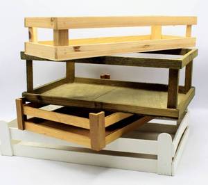 lot 3542 image: (4) Wooden Trays Crates - Lots of Uses