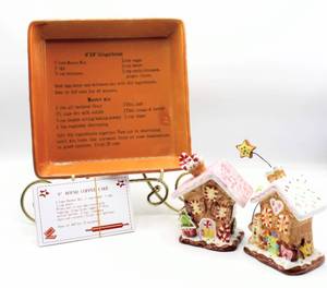 lot 3603 image: Gingerbread Baking Pan Kit and Set of Gingerbread House Salt & Pepper Shakers