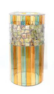 lot 3608 image: 9.75T Glass Mosaic Candle Holder