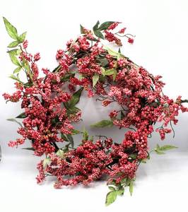lot 3640 image: 12 Pink Berries and Twig Wreath