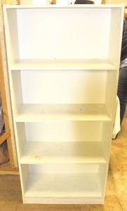 lot 3646 image: White 4 Shelf Bookcase 24W x 9.75D x 53.5T