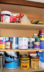 lot 3650 image: Huge Lot Paint, Wall Repair, Stain, Rollers, Scrapers, Sponges.......