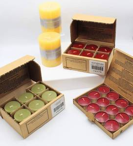 lot 3658 image: Home Interiors Large Variety Candle Lot (all new in box) - Sweet Honeysuckle, Cranberry Compote, Cranberry Mandarin, English Ivy and Lavender - all new in boxes