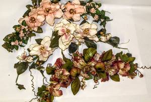 lot 3624 image: Three Approx. 26 Floral Door Wall Decorative Swags