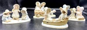 lot 3632 image: 4 Circle Of Friends by Masterpiece Figurines Falls Bounty, Follow Me, Hopscotch, Be Happy