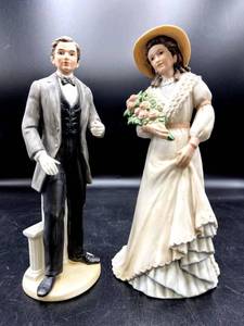 lot 3627 image: (2) 9 Stately Looking Gentleman and Lady Porcelain Figurines