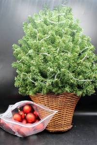 lot 3738 image: Wall Hanging Christmas Tree with Plastic Bulbs