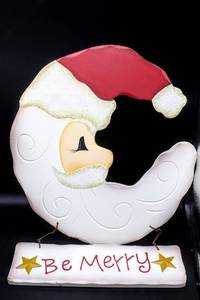 lot 3743 image: Christmas Lot Full of Santas, Decorative Plate, Candle Lamp Light, Tealight Jar, and Ornaments