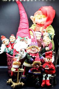 lot 3748 image: Tons of Elfin Fun Basket full of Big and Little Elves...