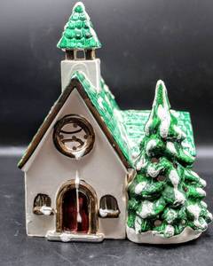 lot 3781 image: Department 56 Original Lighted Christmas Village Town Church