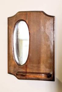 lot 3710 image: Solid Wood Mirror with Shelf