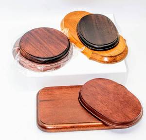 lot 3711 image: Lot of 6 Wood Pedestals for Displaying Figurines andor Collectibles