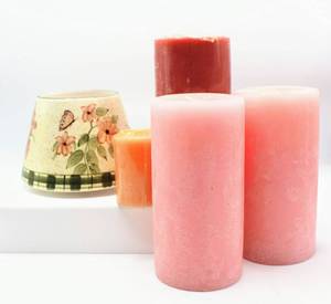 lot 3668 image: Home Interiors Floral Jar Candle Shade (new in box) and 4 Candles