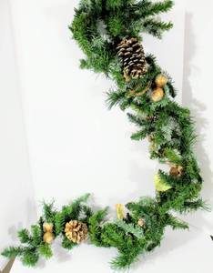 lot 3736 image: 68 Gold Pears & Berries, Pine with Pine Cones Christmas Holiday Garland