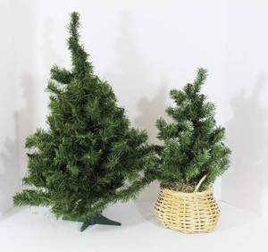 lot 3761 image: 2 Miniature Tabletop Christmas Trees