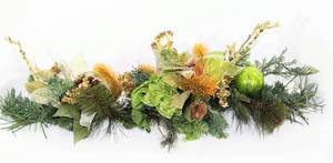 lot 3765 image: Gold, Copper & Green Pine Garland Swag
