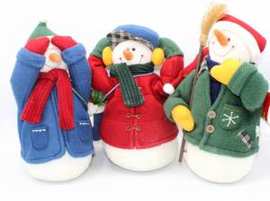 lot 3769 image: See No Evil, Hear No Evil and Speak No Evil Snowman Trio - New with Tags