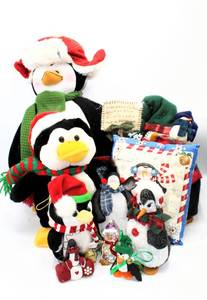 lot 3771 image: Penguins, Penguins and more Penguins Variety of Christmas Holiday Penguin Decor and Ornaments