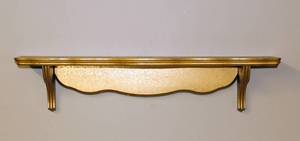 lot 3707 image: Metallic Gold Wood Shelf 24W x 5.25T x 5D