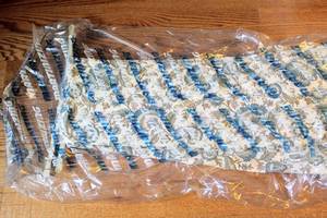 lot 3855 image: (2) Curtain Panels (have been dry cleaned, still in bag) 41 Wide x 92 Long Each, 2 and 3 Rod Pockets on top. Both have Matching Tie-Backs