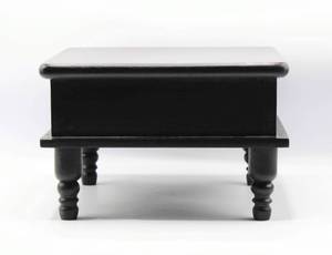 lot 3827 image: Small Black Wooden Square Table by The Jennifer Farrell Collection  11 x 11 x 7H