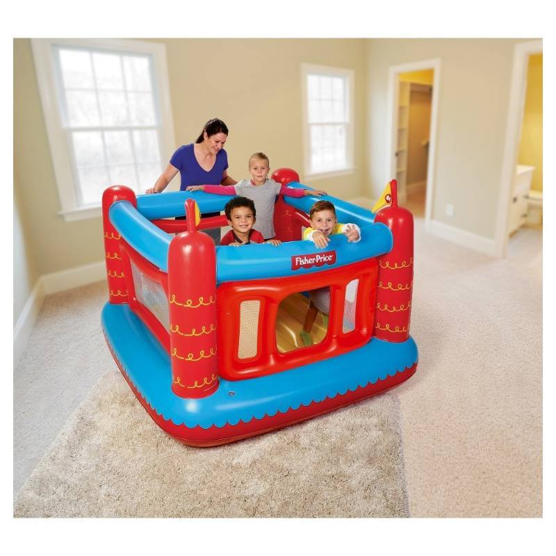 fisher price bouncetastic inflatable castle bouncer with removable mesh walls