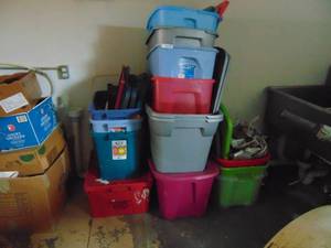 lot 2416 image: Tubs - some have lids- some do not