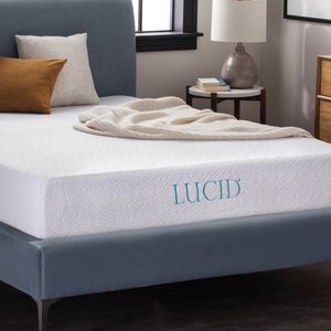 lot 4611 image: LUCID 10 Inch Gel Memory Foam Mattress - Medium Feel - CertiPUR-US Certified - 10-Year Warranty - Twin